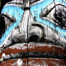 Tlingit Carved Totem Pole Face